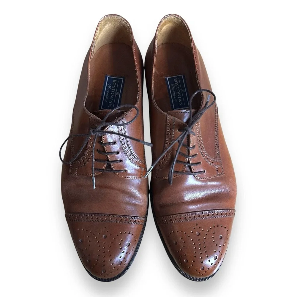 Bostonian Florentine Italy Brown Wingtip Size 9.5 M Men's Shoes Vero Cuoio
